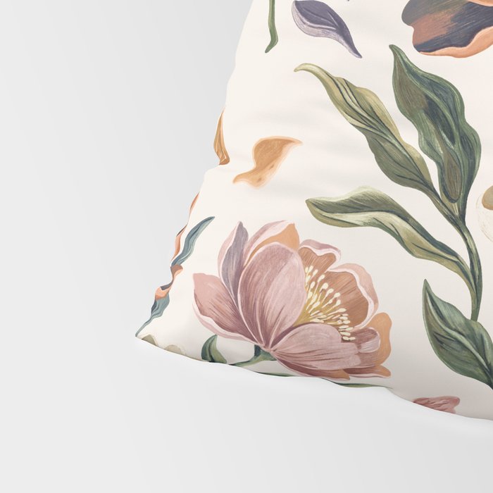 Hand Painted Peony Florals Pillow Sham Gallery Image 4