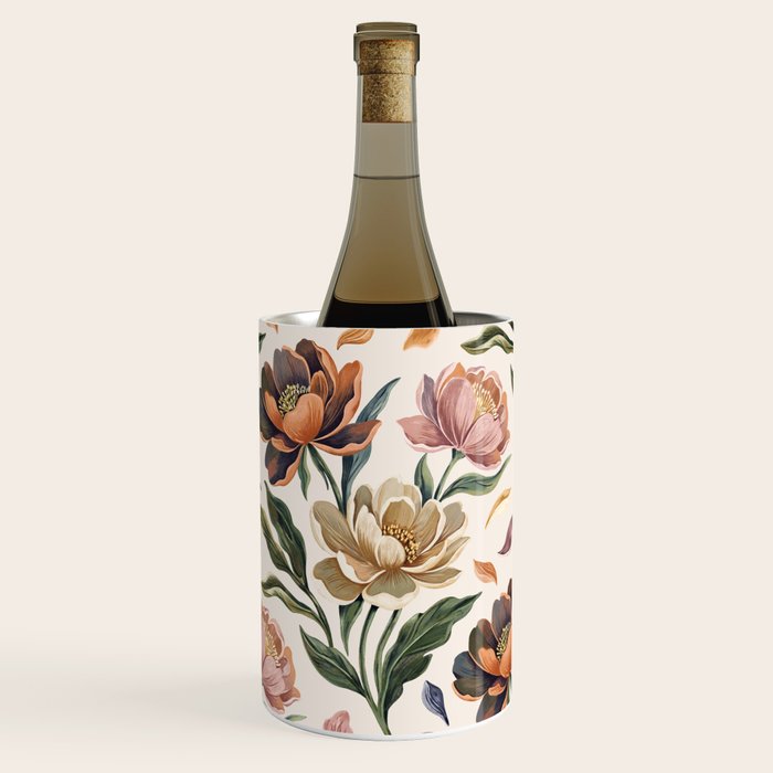 Hand Painted Peony Florals Wine Chiller Gallery Image 1