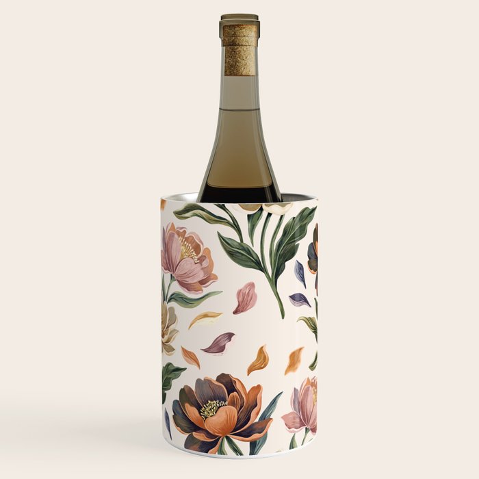 Hand Painted Peony Florals Wine Chiller Gallery Image 3