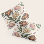 Hand Painted Peony Florals Pillow Sham Gallery Image 3