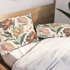 Hand Painted Peony Florals Pillow Sham Gallery Image 2