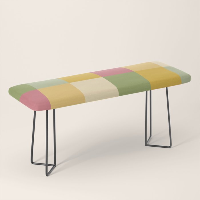 Bold Vintage Checks Pattern - Large XIX Bench Gallery Image 1