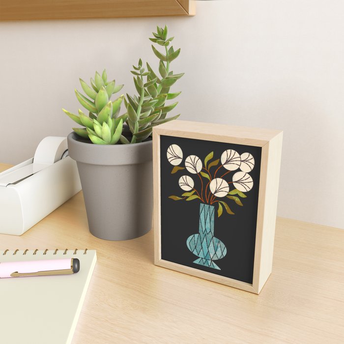 Crystal Vase Peonies Mini Art Print Gallery Image 2