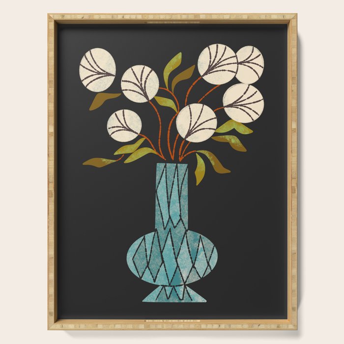 Crystal Vase Peonies Serving Tray Gallery Image 1