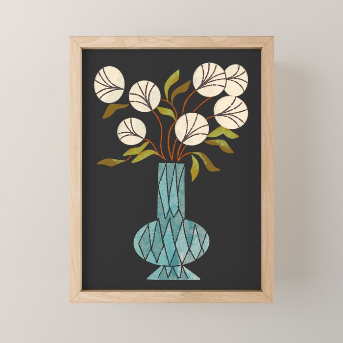 Crystal Vase Peonies Mini Art Print Gallery Image 1