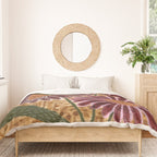 Daisies in Country Field Painting in Burgundy Red Duvet Cover Gallery Image 3