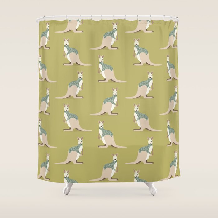 Whimsical Kangaroo Shower Curtain Gallery Image 1