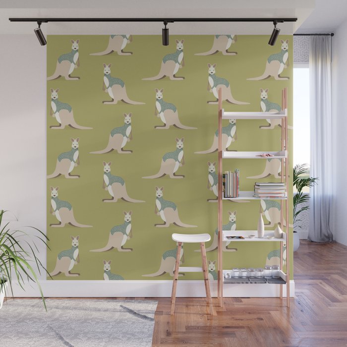 Whimsical Kangaroo Wall Mural Gallery Image 1