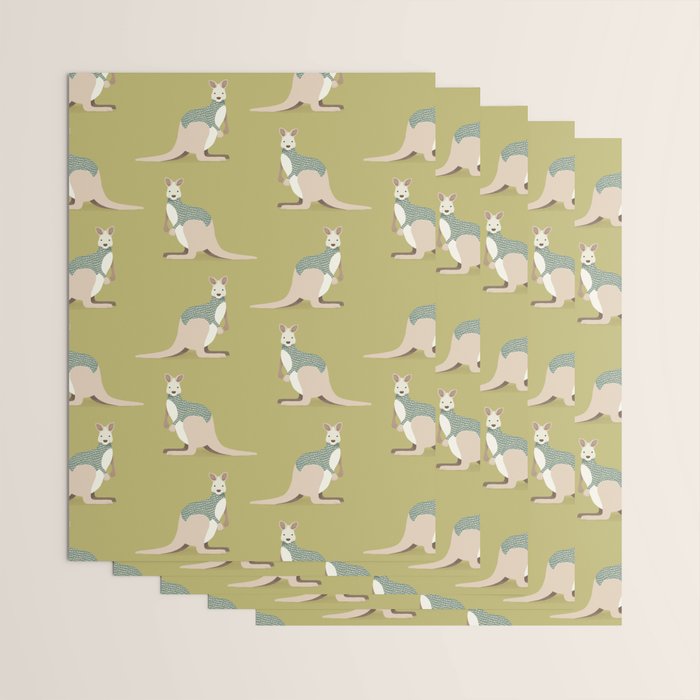 Whimsical Kangaroo Wrapping Paper Gallery Image 3