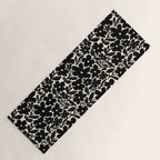 Black and White Retro Groovy Flowers  Yoga Mat Gallery Image 1