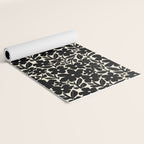 Black and White Retro Groovy Flowers  Yoga Mat Gallery Image 2