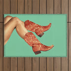 These Boots - Glitter Showgirl Orange Outdoor Rug Gallery Image 1