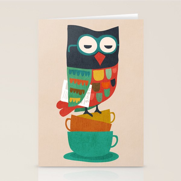 Morning Owl Stationery Card Gallery Image 1