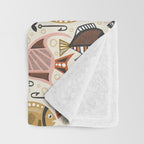 Mid Mod Deep Sea Fishing Ivory Throw Blanket Gallery Image 3