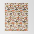 Mid Mod Deep Sea Fishing Ivory Throw Blanket Gallery Image 2