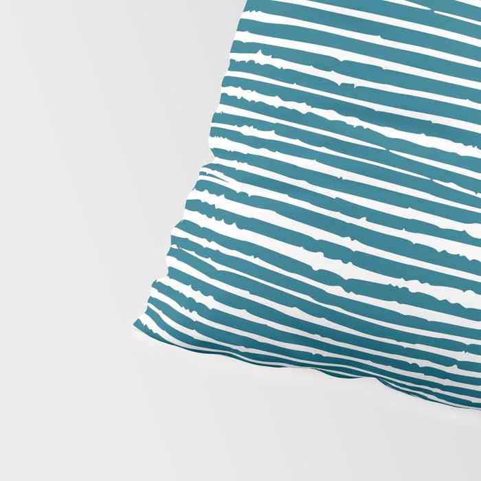 Teal Striped Abstract Pattern Pillow Sham Gallery Image 4