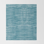 Teal Striped Abstract Pattern Throw Blanket Gallery Image 2