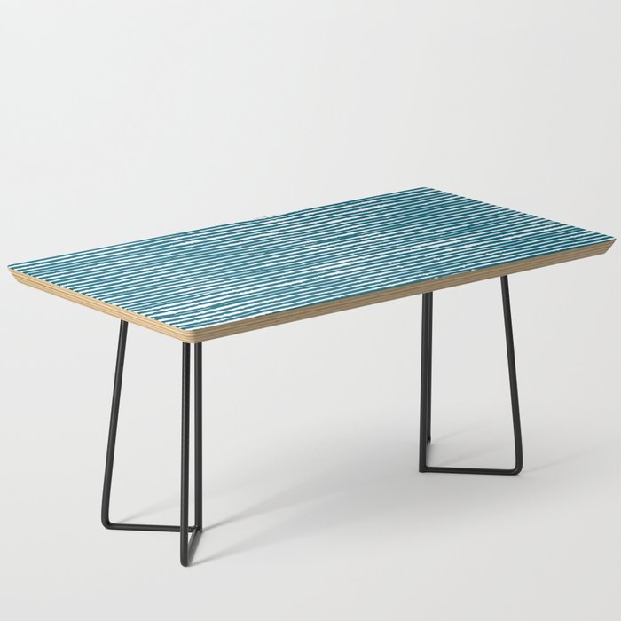 Teal Striped Abstract Pattern Coffee Table Gallery Image 1