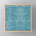 Teal Striped Abstract Pattern Mini Art Print Gallery Image 1