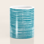 Teal Striped Abstract Pattern Coffee Mug Gallery Image 4