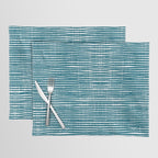 Teal Striped Abstract Pattern Placemat Gallery Image 1