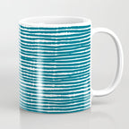 Teal Striped Abstract Pattern Coffee Mug Gallery Image 1