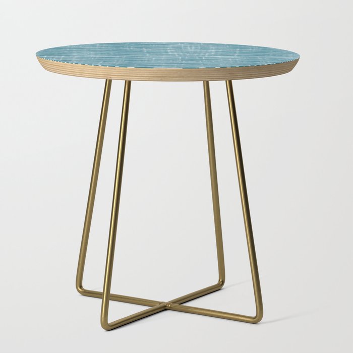 Teal Striped Abstract Pattern Side Table Gallery Image 1