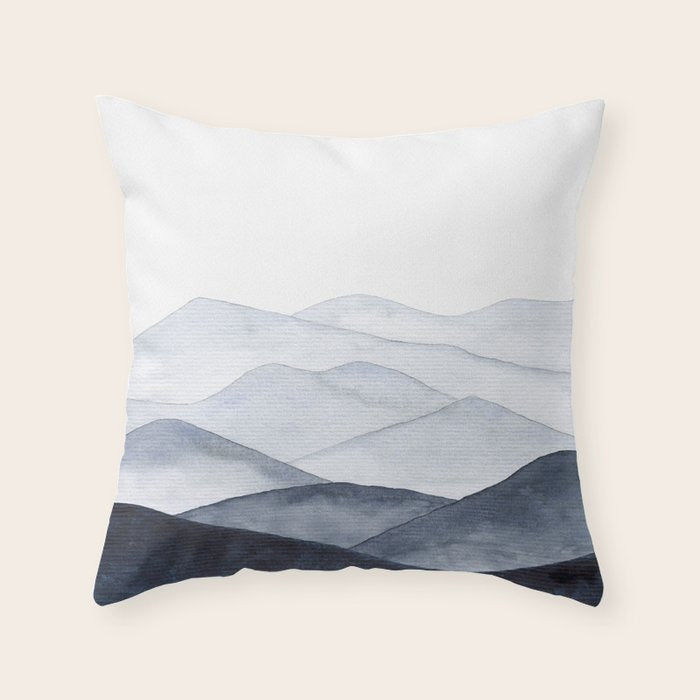 Watercolor Mountains Throw Pillow Gallery Image 6