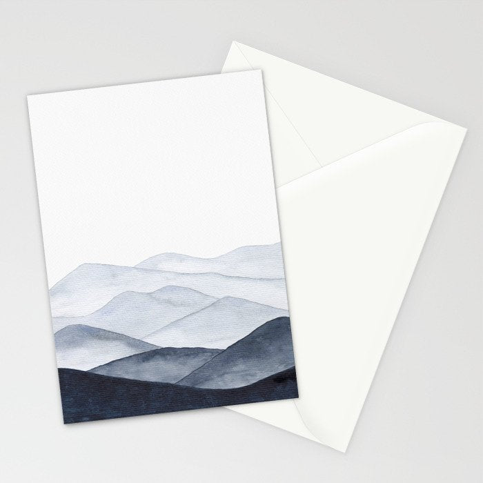 Watercolor Mountains Stationery Card Gallery Image 2