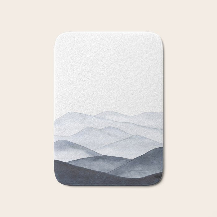 Watercolor Mountains Bath Mat Gallery Image 1