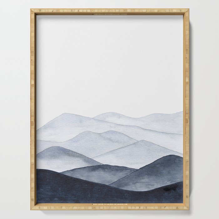 Watercolor Mountains Serving Tray Gallery Image 1