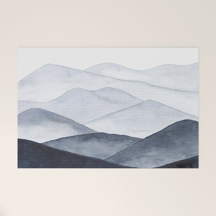 Watercolor Mountains Welcome Mat Gallery Image 1