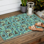Halloween Pumpkins - ghoulish green  Outdoor Rug Gallery Image 2