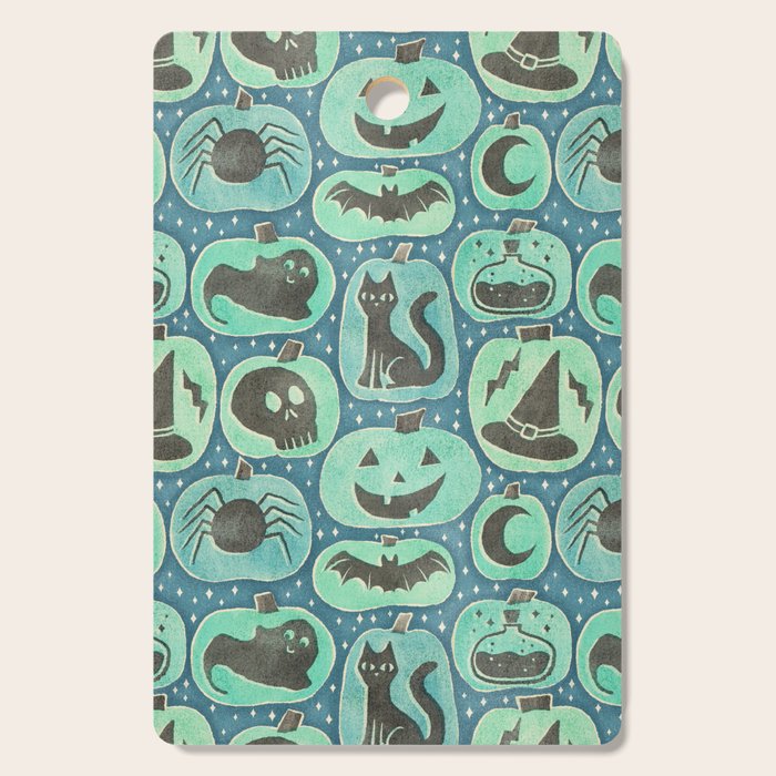Halloween Pumpkins - ghoulish green  Cutting Board Gallery Image 1
