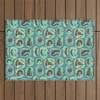 Halloween Pumpkins - ghoulish green  Outdoor Rug Gallery Image 1