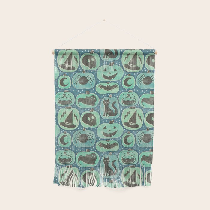 Halloween Pumpkins - ghoulish green  Wall Hanging Gallery Image 1