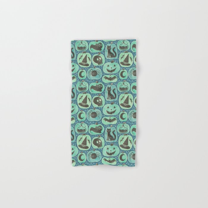 Halloween Pumpkins - ghoulish green  Bath Towel Gallery Image 1