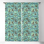 Halloween Pumpkins - ghoulish green  Window Curtain Gallery Image 5
