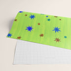 Celestial Star Twinkle in Galaxy Green Watercolor Wrapping Paper Gallery Image 2