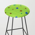 Celestial Star Twinkle in Galaxy Green Watercolor Stool Gallery Image 2