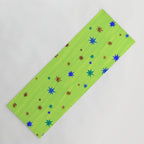 Celestial Star Twinkle in Galaxy Green Watercolor Yoga Mat Gallery Image 1