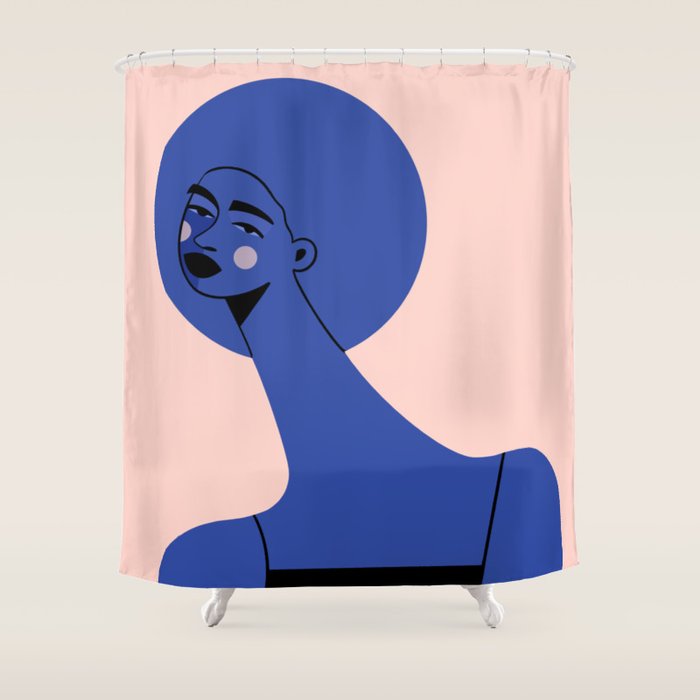 Blue Vibe Shower Curtain Gallery Image 1