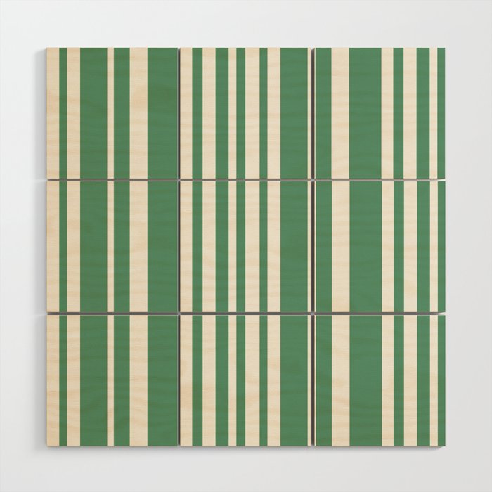 Classic Stripes XXXIX - Kelly Green Wood Wall Art Gallery Image 1