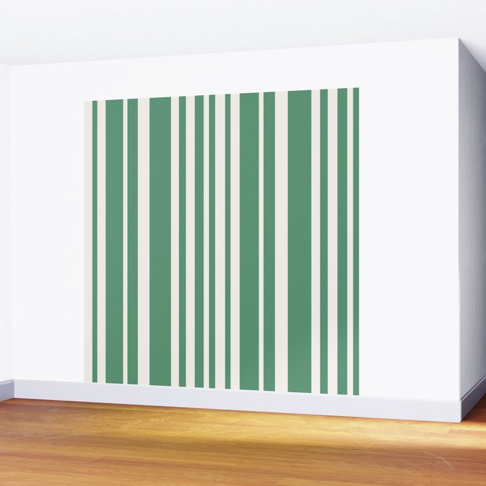 Classic Stripes XXXIX - Kelly Green Wall Mural Gallery Image 2