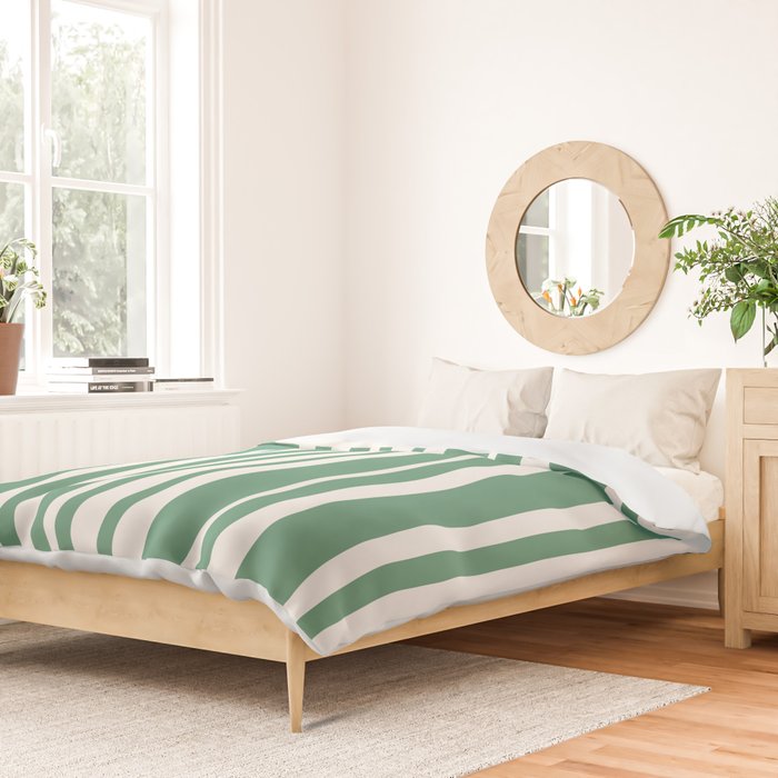 Classic Stripes XXXIX - Kelly Green Duvet Cover Gallery Image 2