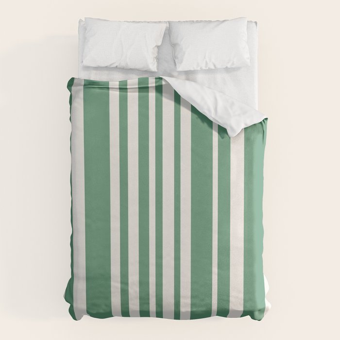 Classic Stripes XXXIX - Kelly Green Duvet Cover Gallery Image 6