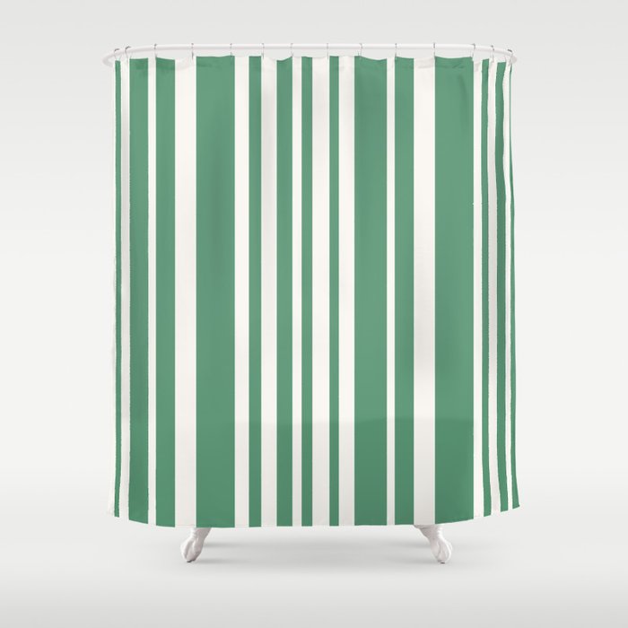 Classic Stripes XXXIX - Kelly Green Shower Curtain Gallery Image 1