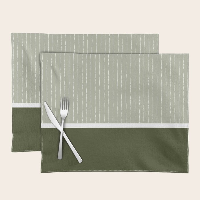 Linen Sage & Olive Placemat Gallery Image 1