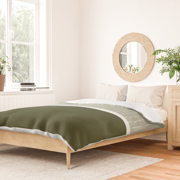 Linen Sage & Olive Duvet Cover Gallery Image 2