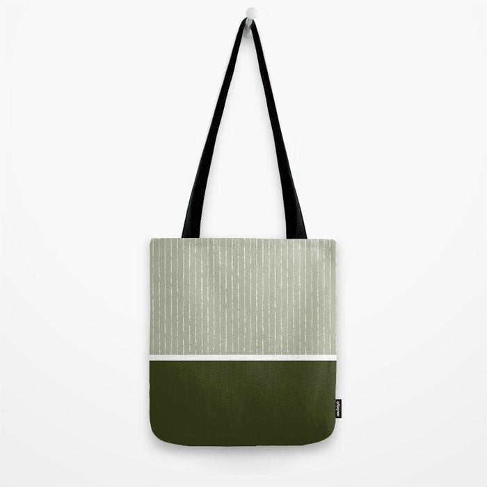 Linen Sage & Olive Tote Bag Gallery Image 2